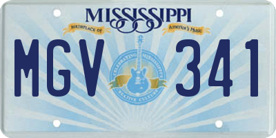MS license plate MGV341