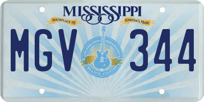 MS license plate MGV344