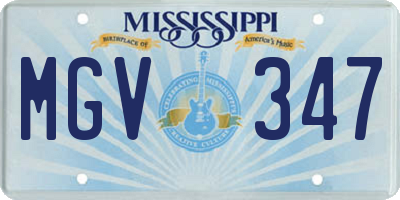 MS license plate MGV347