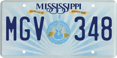 MS license plate MGV348