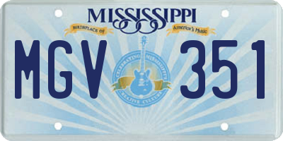 MS license plate MGV351