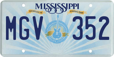 MS license plate MGV352
