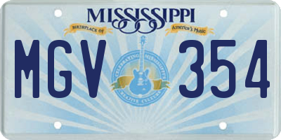 MS license plate MGV354