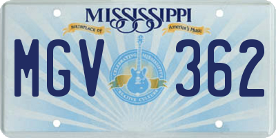 MS license plate MGV362