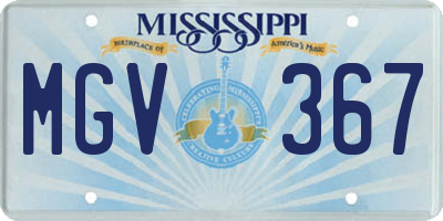 MS license plate MGV367