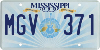 MS license plate MGV371