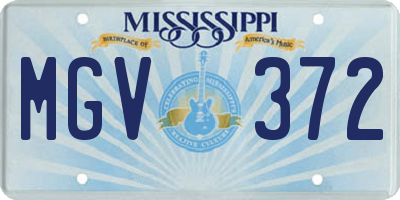 MS license plate MGV372