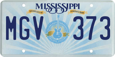 MS license plate MGV373