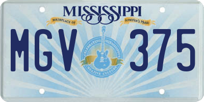 MS license plate MGV375