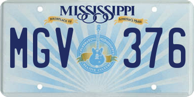 MS license plate MGV376