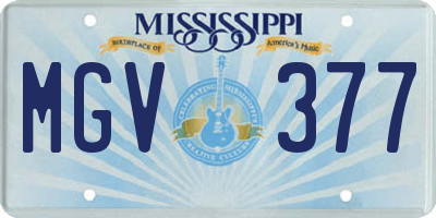 MS license plate MGV377