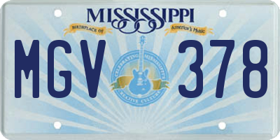 MS license plate MGV378