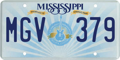 MS license plate MGV379