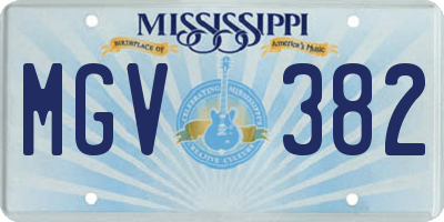 MS license plate MGV382
