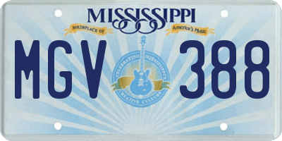 MS license plate MGV388