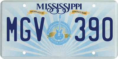 MS license plate MGV390