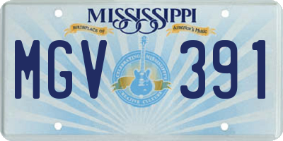 MS license plate MGV391