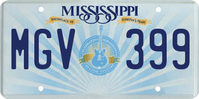 MS license plate MGV399