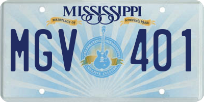 MS license plate MGV401