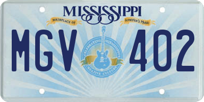 MS license plate MGV402