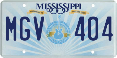 MS license plate MGV404