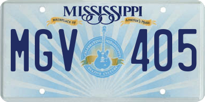 MS license plate MGV405