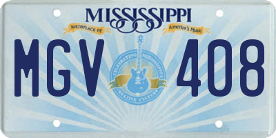 MS license plate MGV408