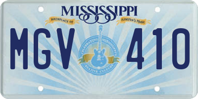 MS license plate MGV410
