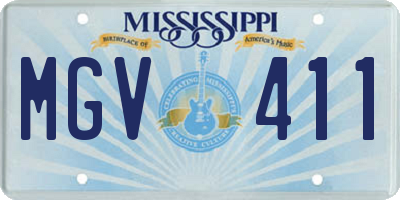 MS license plate MGV411