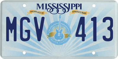 MS license plate MGV413
