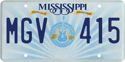 MS license plate MGV415