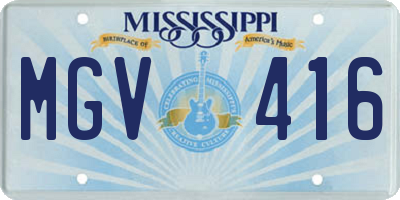 MS license plate MGV416