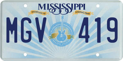 MS license plate MGV419