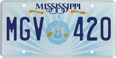 MS license plate MGV420