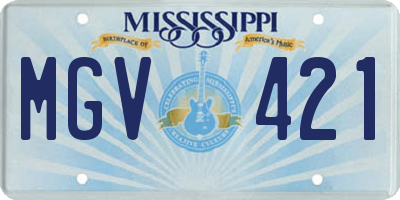 MS license plate MGV421