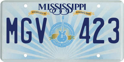 MS license plate MGV423