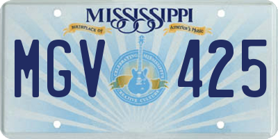 MS license plate MGV425