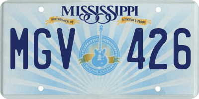 MS license plate MGV426