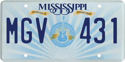 MS license plate MGV431