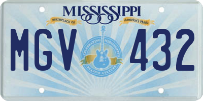 MS license plate MGV432