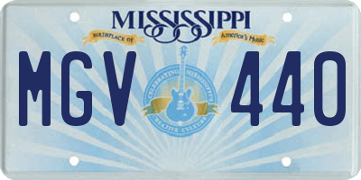 MS license plate MGV440