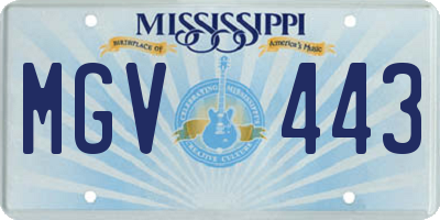 MS license plate MGV443