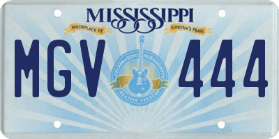 MS license plate MGV444