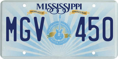 MS license plate MGV450