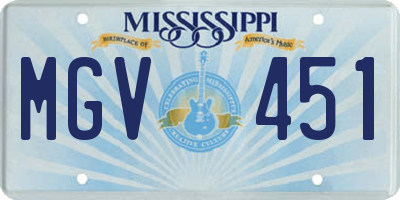 MS license plate MGV451