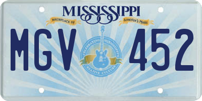 MS license plate MGV452