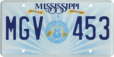 MS license plate MGV453