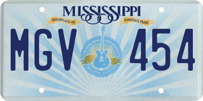 MS license plate MGV454