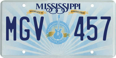 MS license plate MGV457
