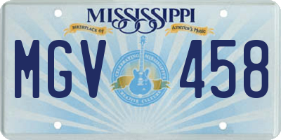 MS license plate MGV458